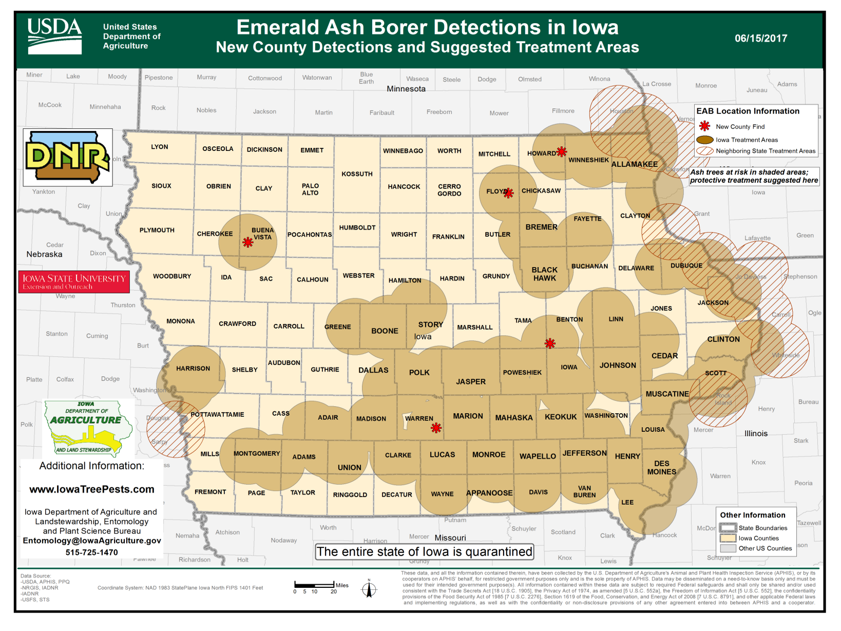 Emerald Ash Borer Iowa Map 2022