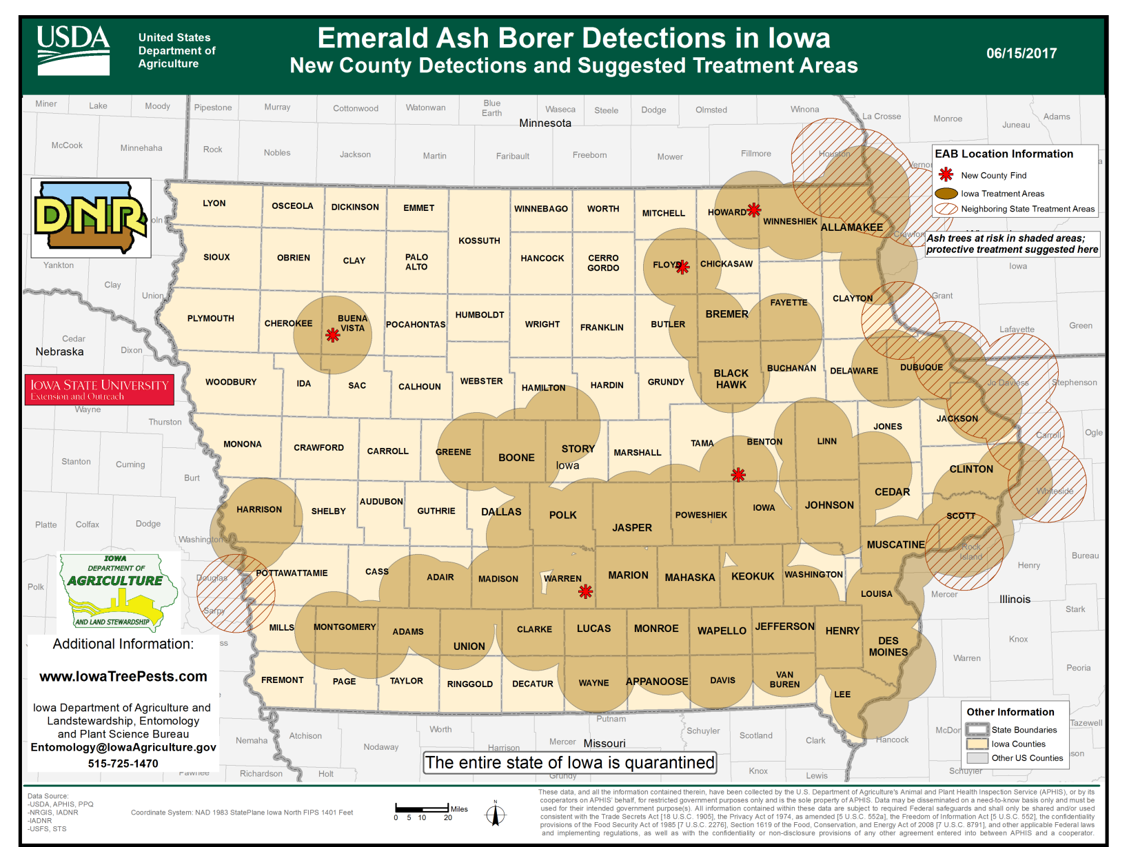 Emerald Ash Borer Discovered In Charles City Mason City North Iowa Globegazette Com Emerald Ash Borer Iowa Map 2022