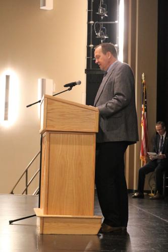 Career Center Director Jim Haag thanks those that made the new facilities possible..JPG