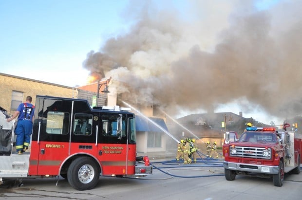 Firefighters Battle Blaze In Downtown New Hampton