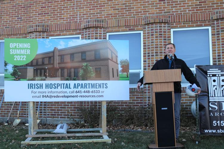 Terry Durby proclaims that he was born in the soon-to-be renovated and preserved hospital building..JPG