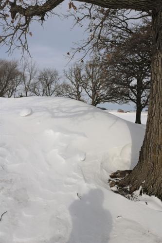 A large snow drift is shown in rural Winnebago County..JPG