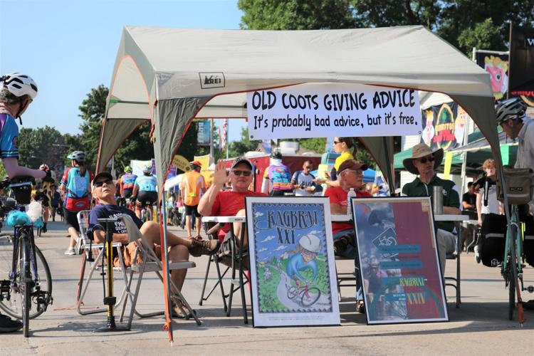 A RAGBRAI tent is shown in Britt on July 27..JPG