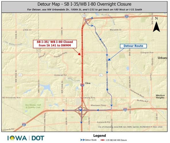 Overnight closures of I-35/I-80 scheduled for Aug. 24