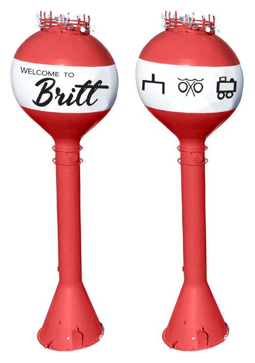 Britt water towers (side-by-side)