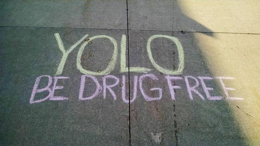 Red Ribbon Week chalk art