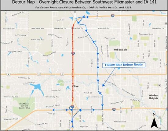 Overnight Closures of I-35/I-80 Scheduled for May 26 and June 1