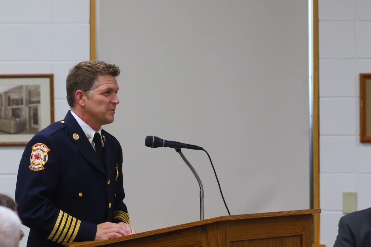 Bullinger Sworn In As Mason City Fire Chief Council Talks Ragbrai New Mason City Fire Chief Erik Bullinger Speaks After Being Sworn In At Tuesday S Council Meeting