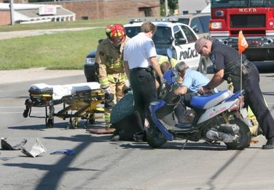 accident moped mason city listed fair condition man after globegazette monday monroe southwest injured sixth ave person around south street