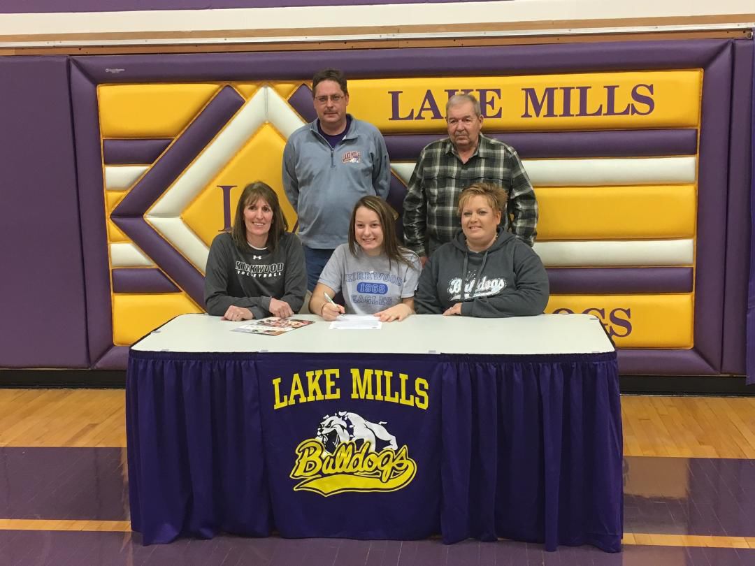 Lake Mills' signs with Kirkwood