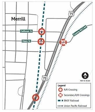 Tell us what you think about the Merrill Rail Crossing Elimination Study at our upcoming public meeting on May 14