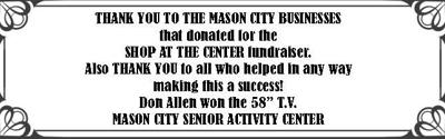 Thank you from Mason City Senior Activity Center