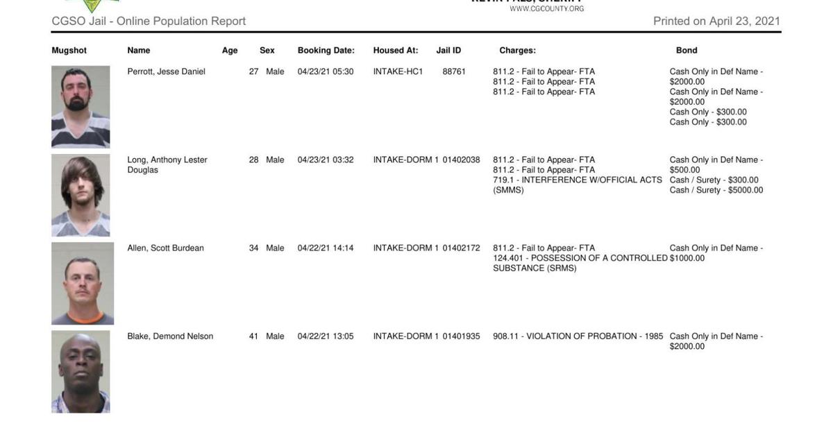 Cerro Gordo County Jail log for April 23