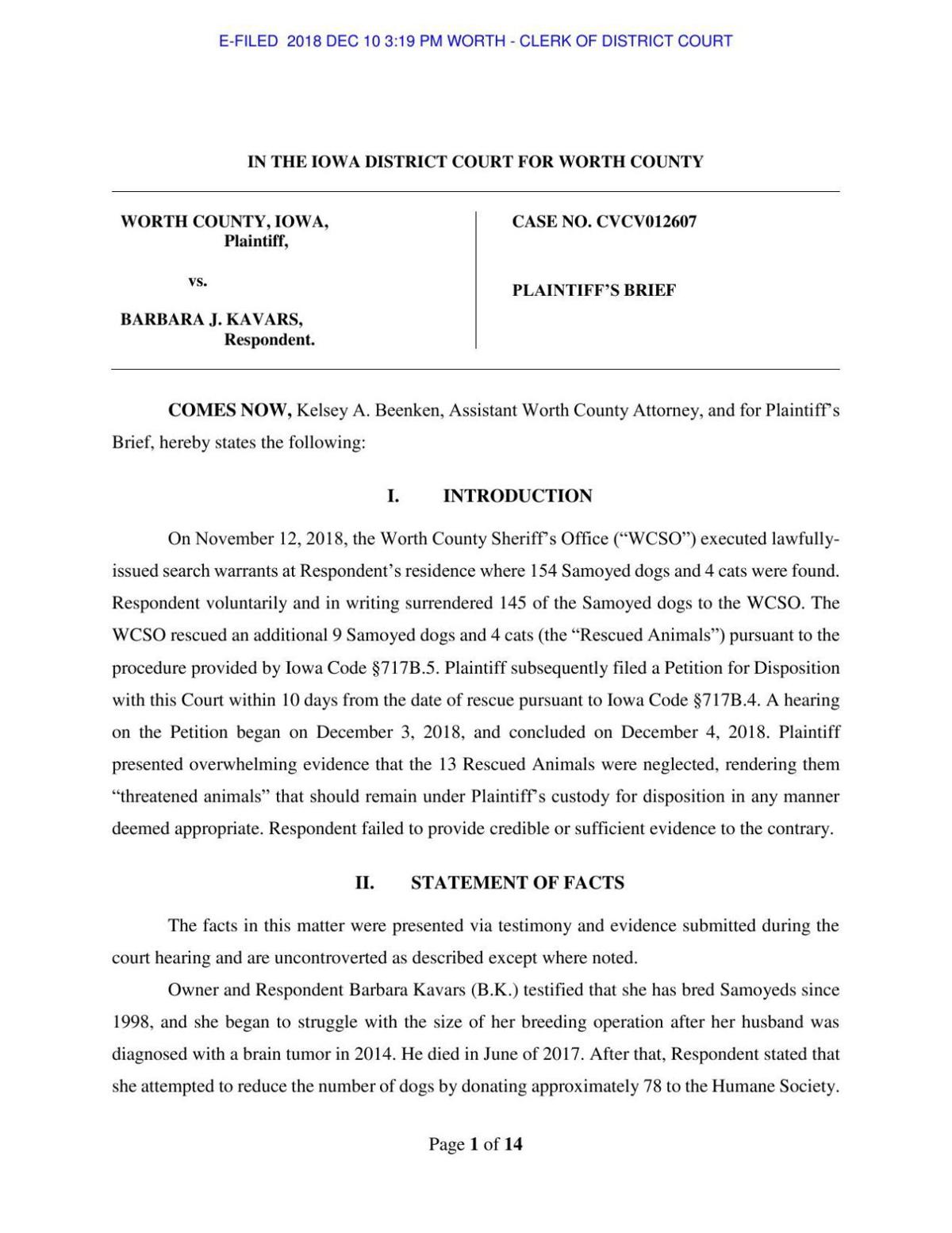 #39 Evidence of neglect is overwhelming #39 : Worth County asks court not to