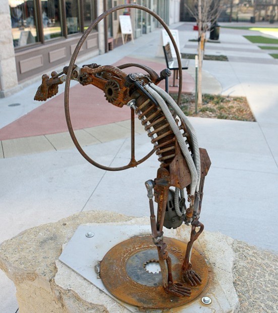 Damaged sculpture repaired, back on display Mason City & North Iowa