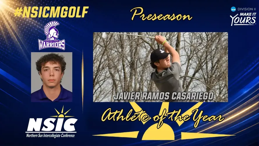 Javier Ramos Casariego voted NSIC preseason men’s golf athlete of the year; Warriors selected first
