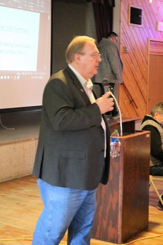 Alan Bush of Garner is a member of the Hancock  County Republican Central Committee that spoke at the meeting..JPG