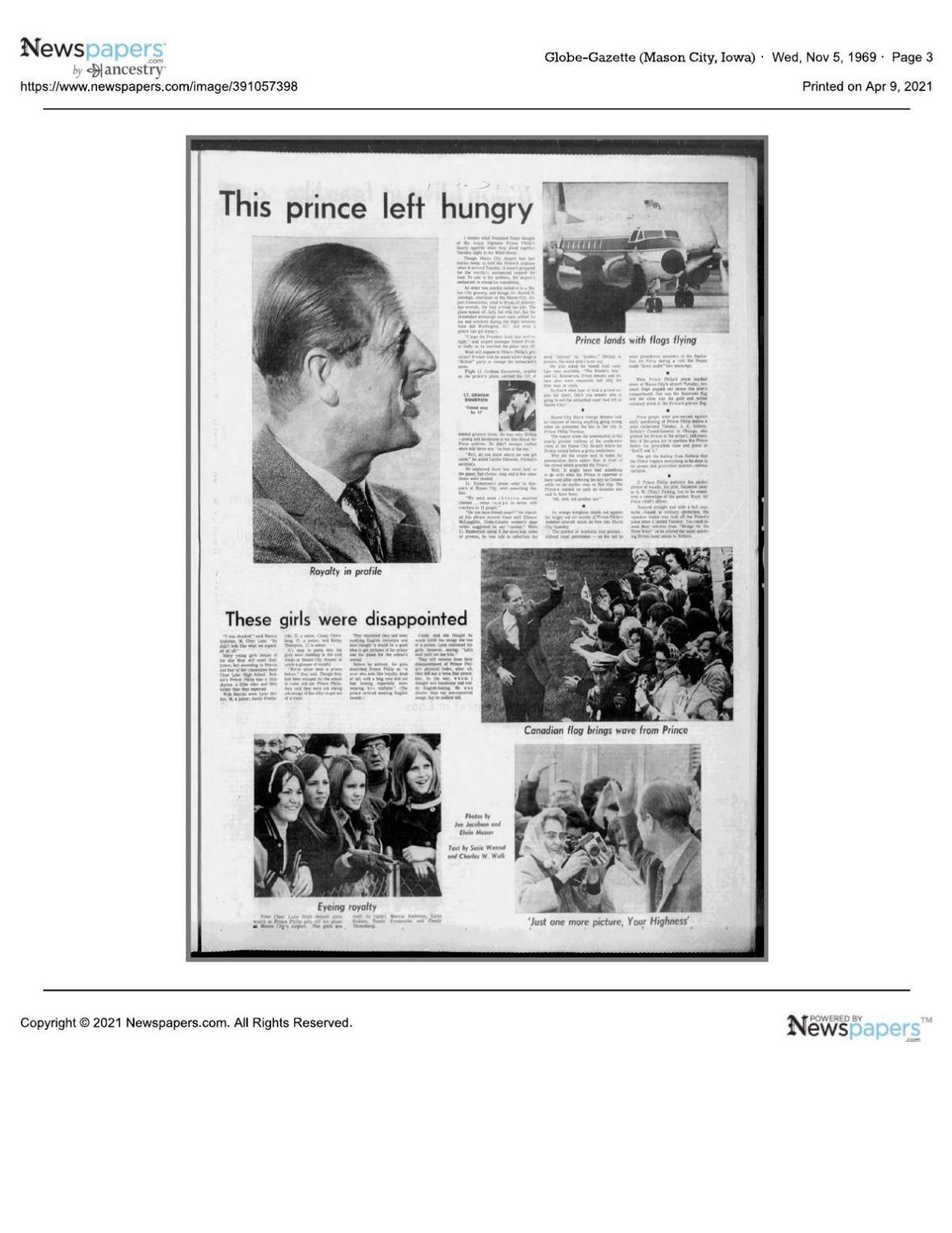 Prince Philip visit-Globe Gazette