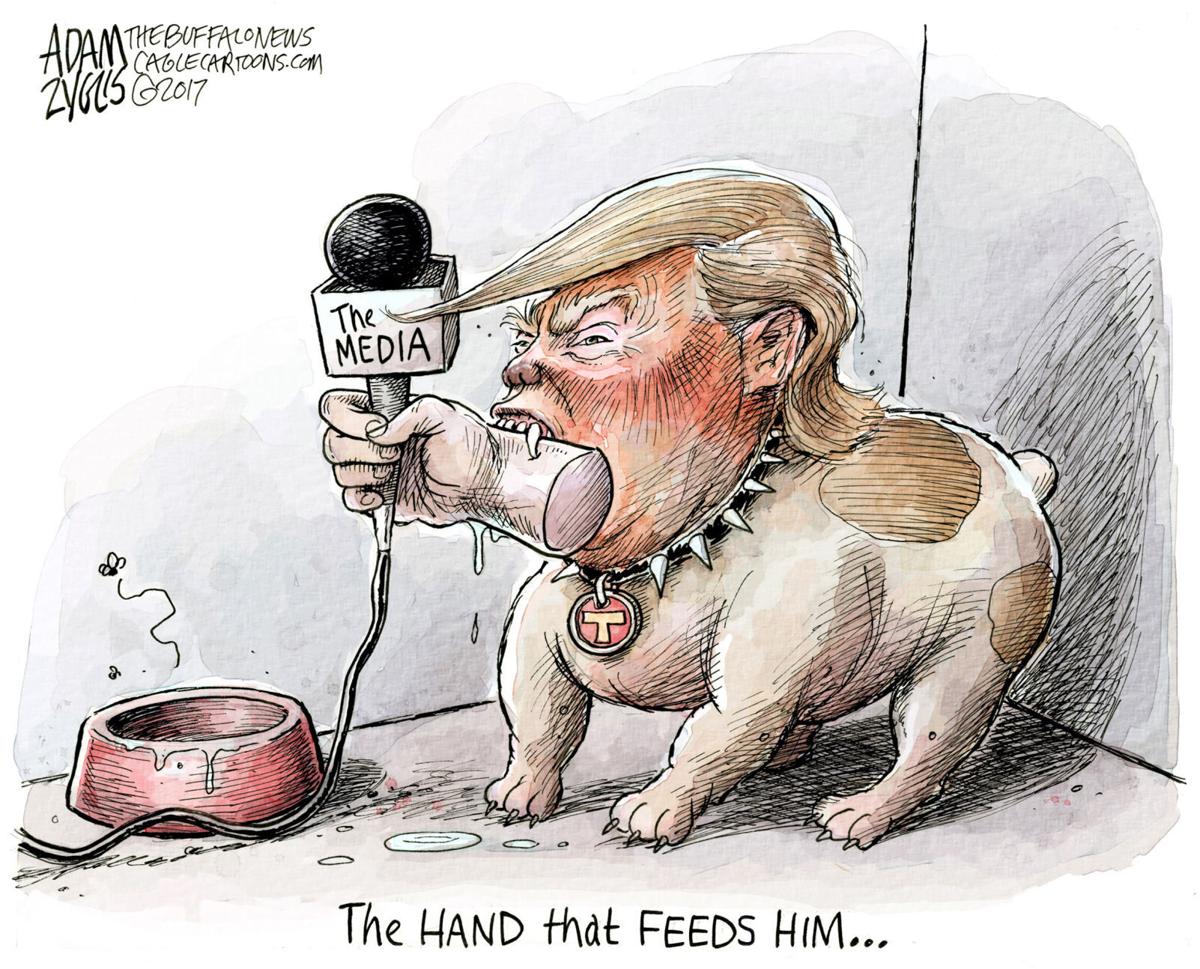 political cartoons media trump