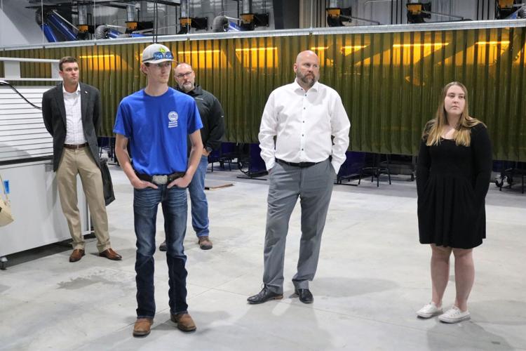 North Iowa student Grant Walsh of Buffalo Center and Forest City student Vanessa Meyerhoff at Hanson Career Center.JPG
