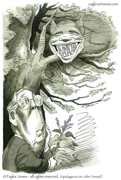 Mitch Mcconnell And The Cheshire Obama By Taylor Jones Politicalcartoons Com Globegazette Com