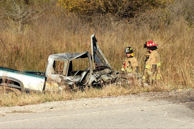 VIDEO: Truck Catches Fire In Mason City Crash