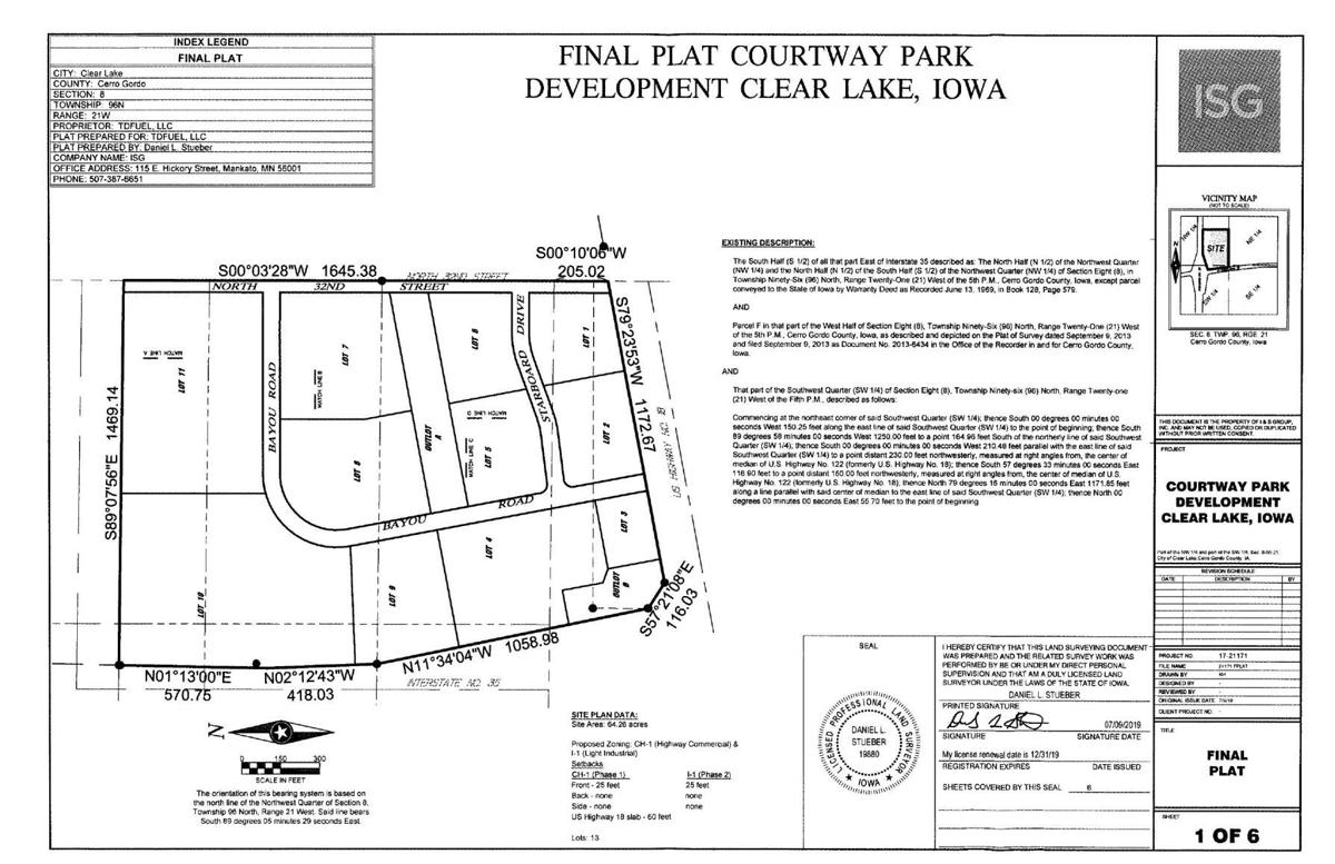 Clear Lake's Courtway Park Development final plat