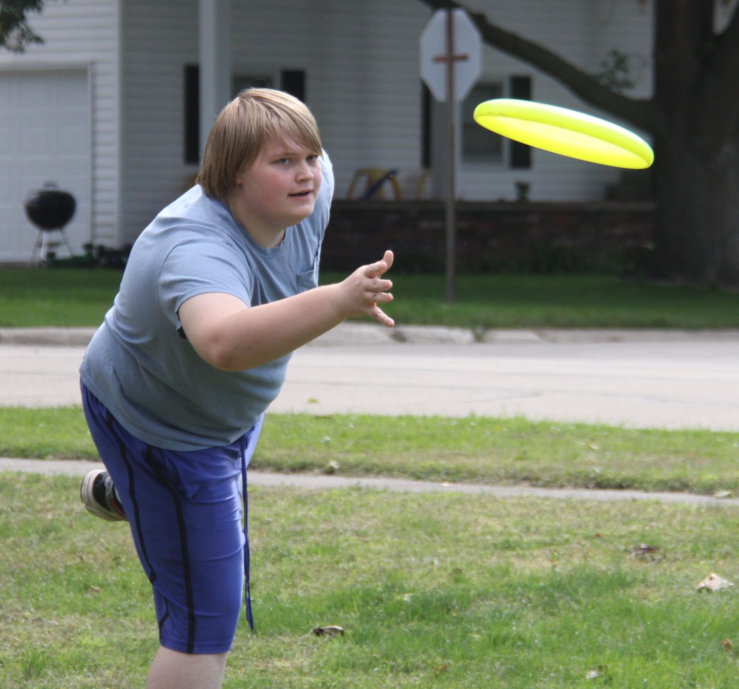throwing a frisbee