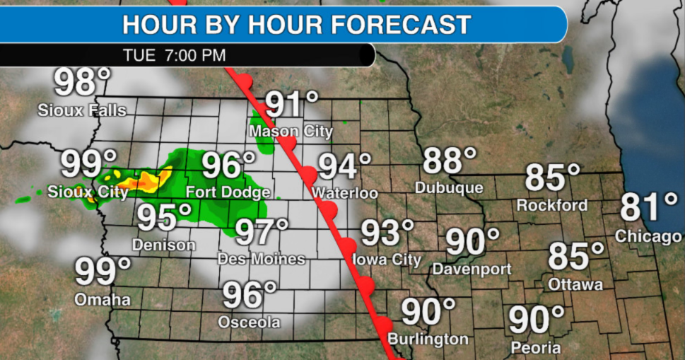 Dry for many in Iowa Monday, small chance of severe storms Tuesday
