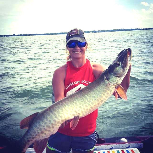 Leland woman catches 38-inch muskie on Clear Lake