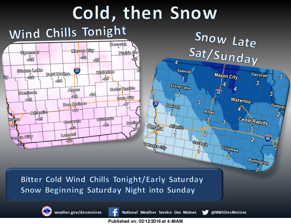 WEATHER: Bitter cold and snow headed for Mason City