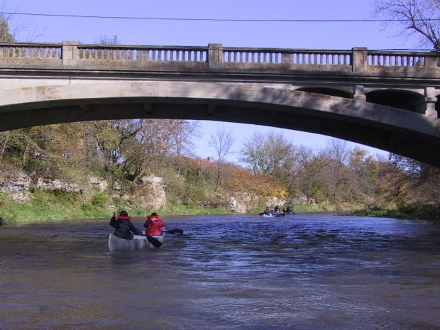 canoeing bridge