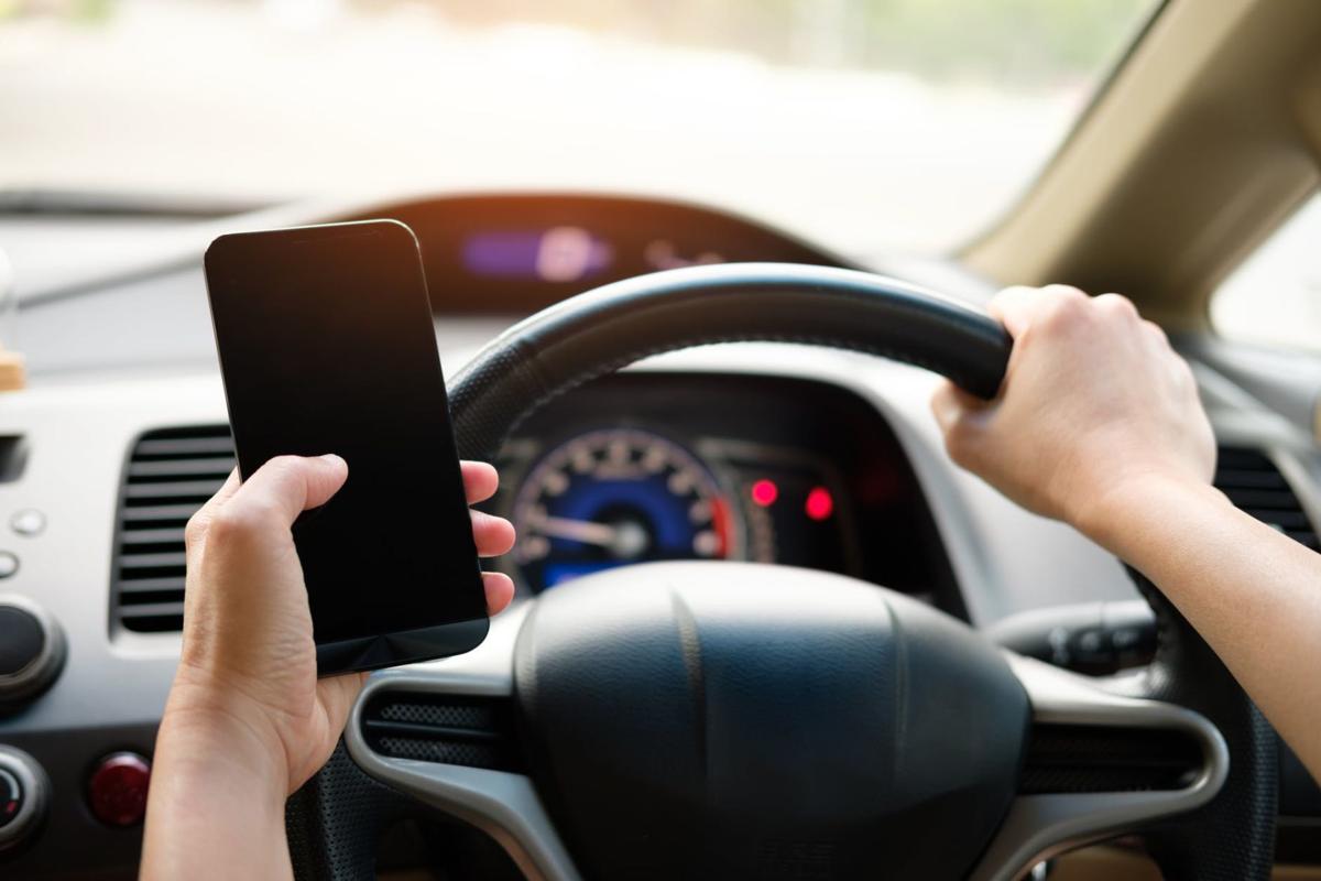 phone driving stock photo device