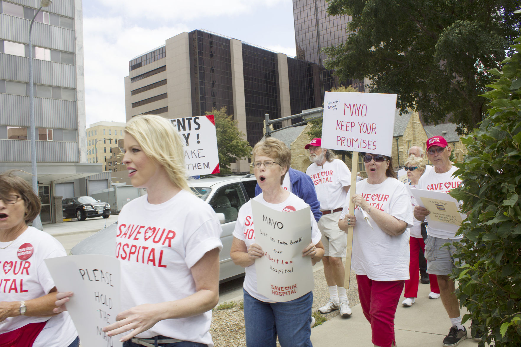 North Iowans Participate In March Against Mayo's Albert Lea Changes