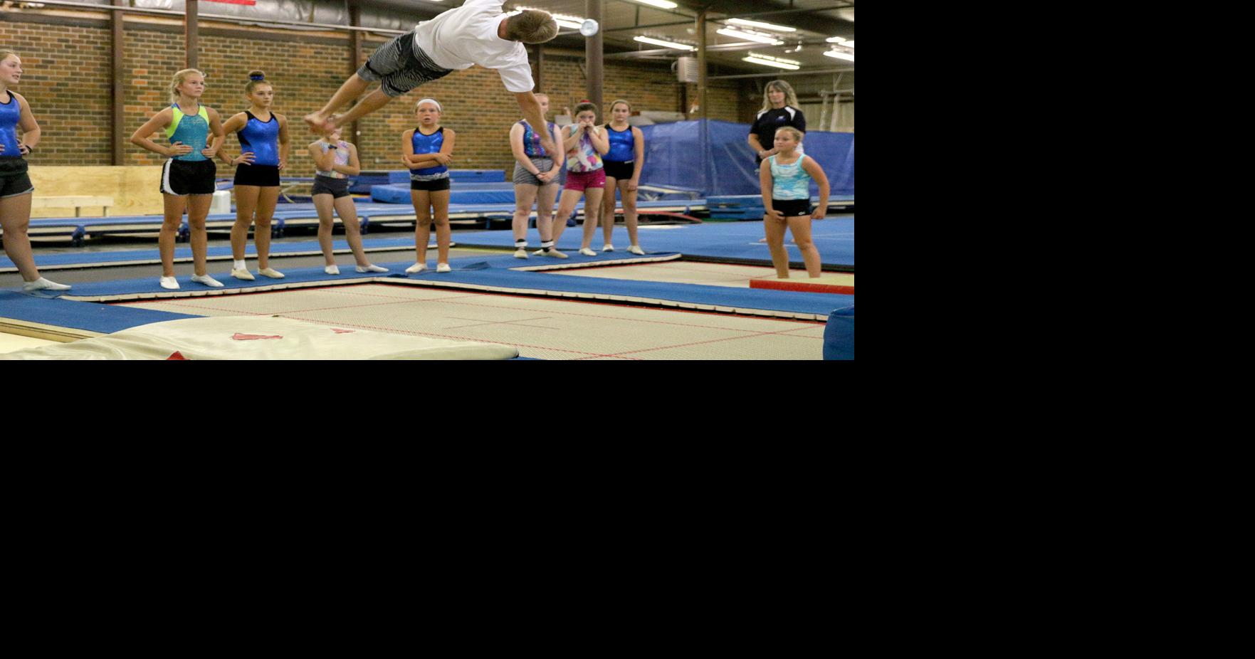 Olympic trampolinist shares skills with North Iowa gymnasts