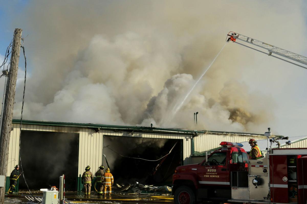 Five fire departments fight Christmas Eve blaze in Rudd