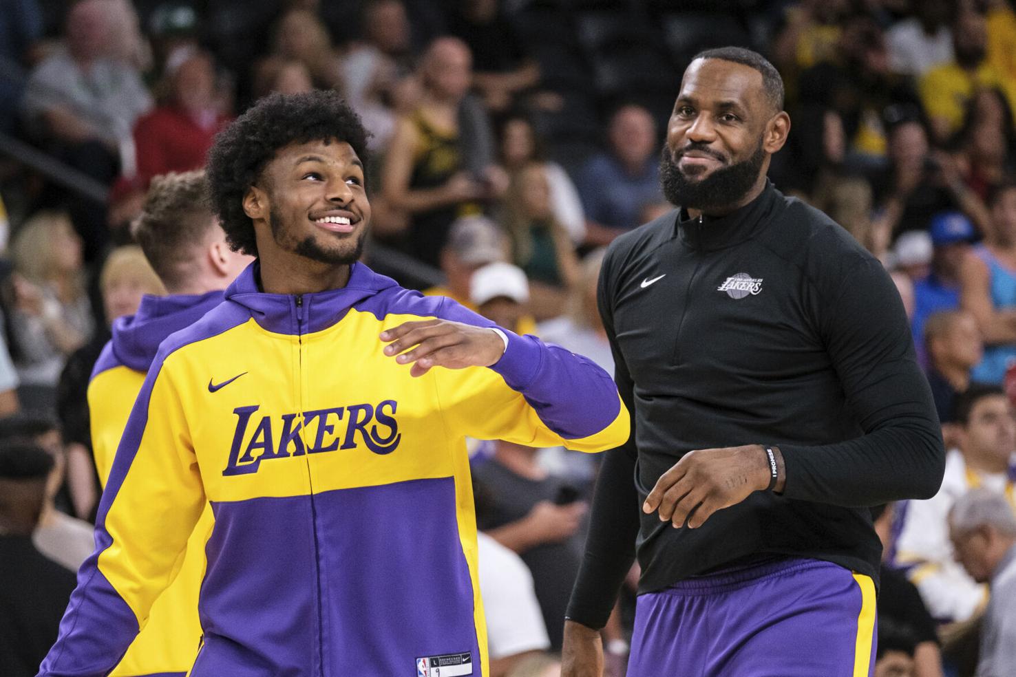 Lakers LeBron and Bronny Basketball