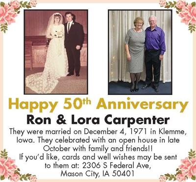 Happy Anniversary Ron & Lora Carpenter