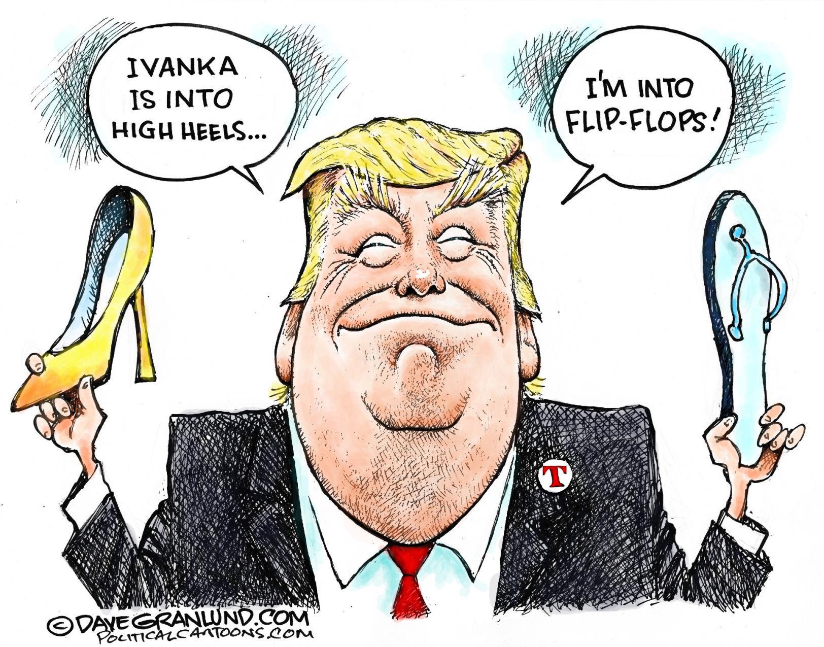 Trump flipflops by Dave Granlund,