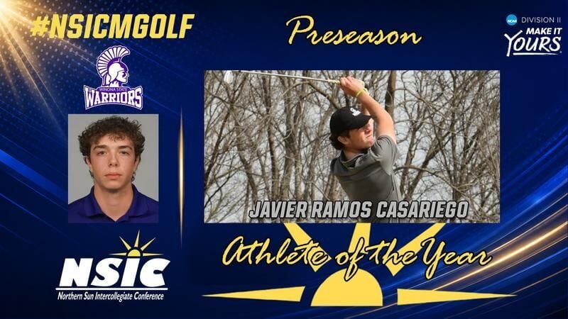 Javier Ramos Casariego voted NSIC preseason men’s golf athlete of the year; Warriors selected first