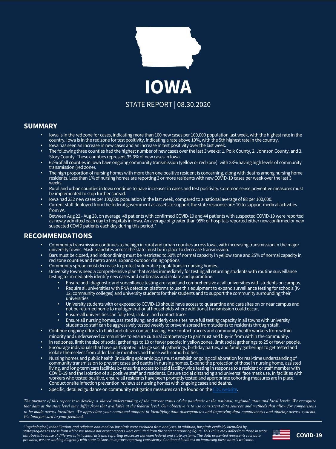 Read it for yourself: White House report's COVID-19 recommendations for Iowa