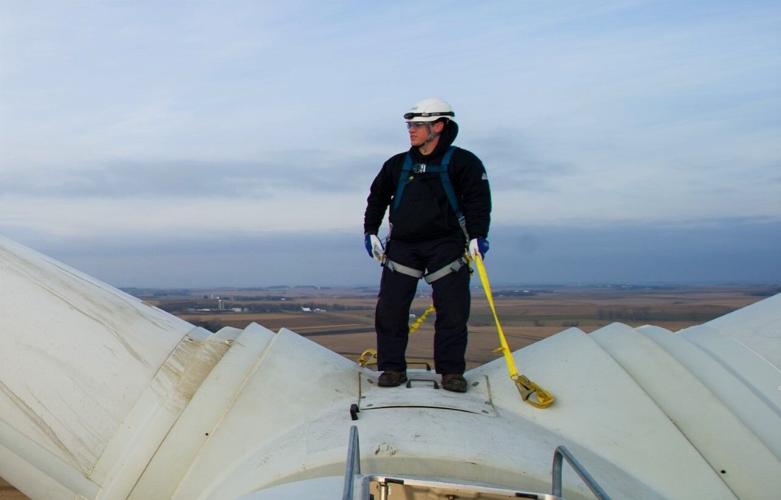 Jordan Bielefeld on Wind Turbine