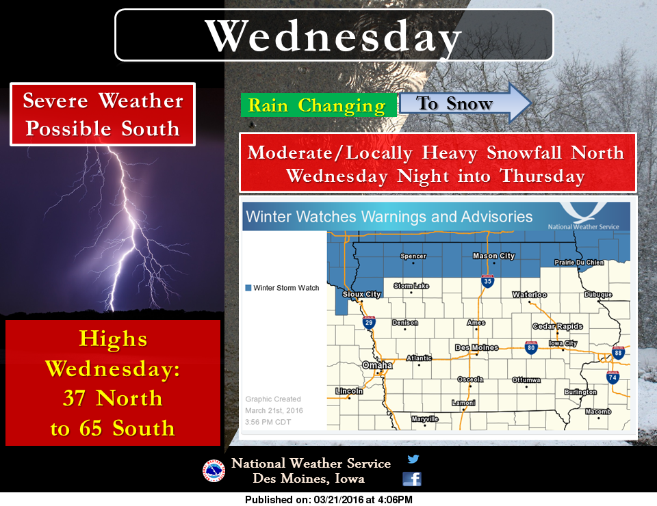 Winter Storm Watch Issued For North Iowa Wednesday