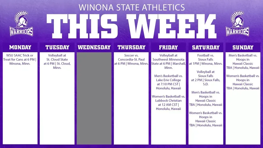 This Week in Warrior Athletics: Oct. 26–Nov. 1