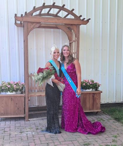 Sydney Tue is shown with 2022 Hancock County District Fair Queen Emma Goll (right) following her crowning as the 2023 county fair queen in Britt..jpeg