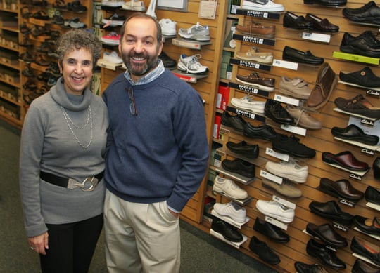 Fashionable shoe shop high on sale street