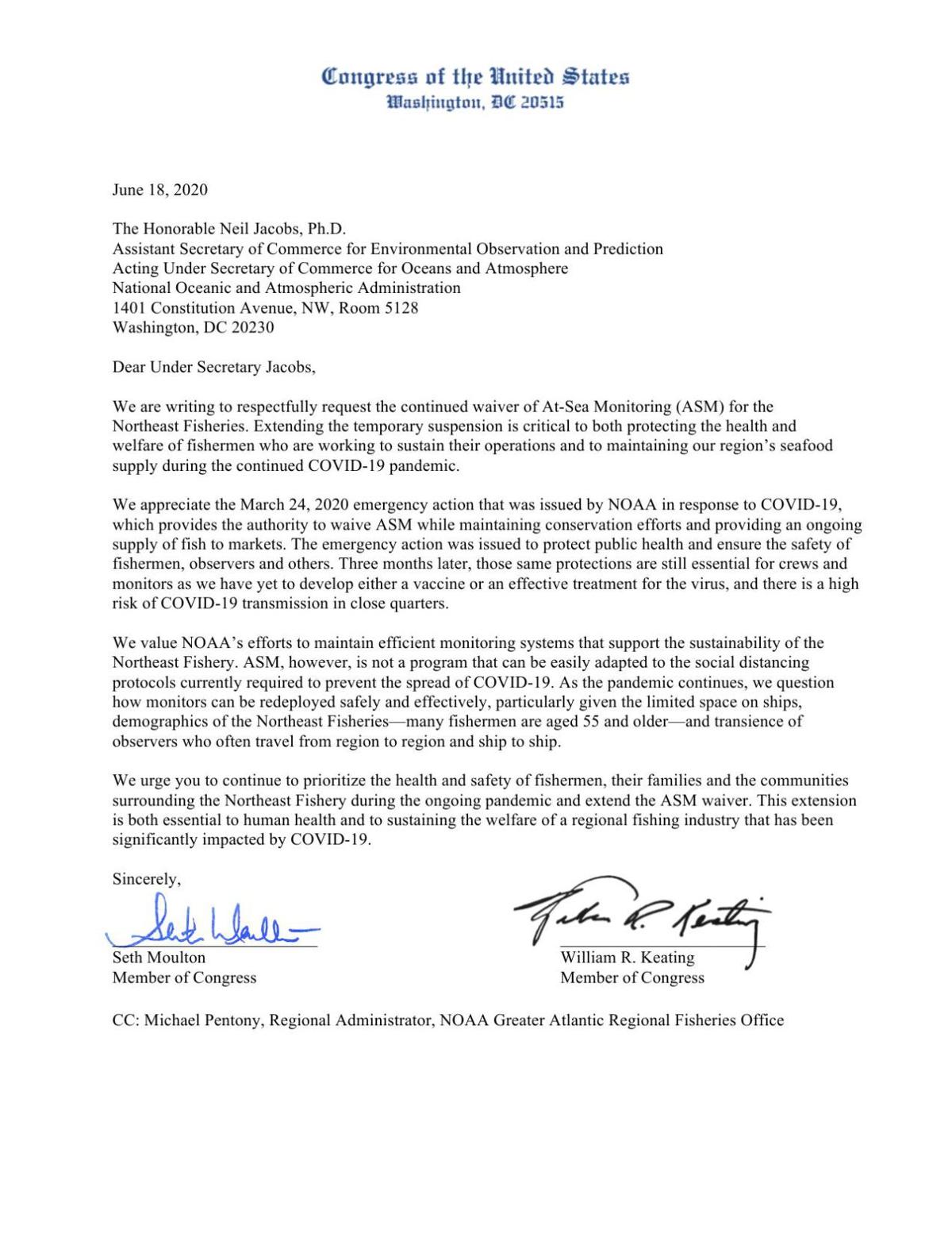 Moulton S Letter On At Sea Monitor Waiver Gloucestertimes Com