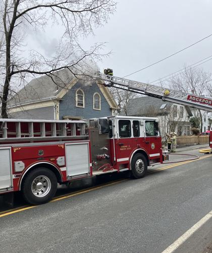 Fire burning on Rockport's Granite Street
