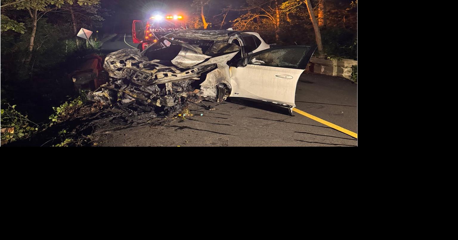 Fiery morning crash sends two Gloucester people to the hospital