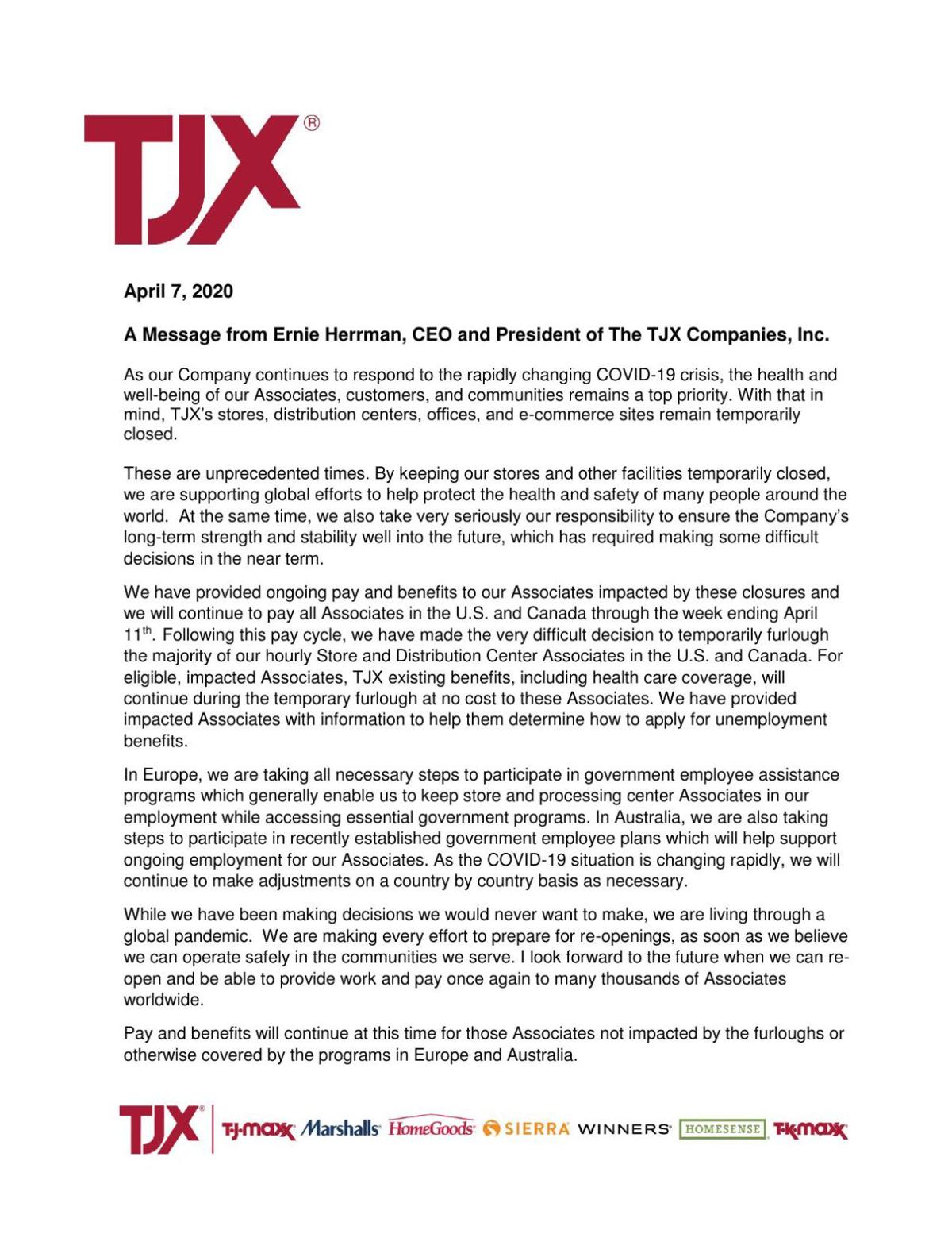 A message from TJX's CEO | | gloucestertimes.com